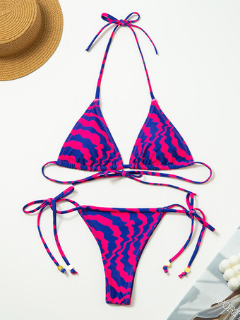 レディース ビキニ水着 ロイヤルパープル ローライズウエスト 夏 ビーチ 水着