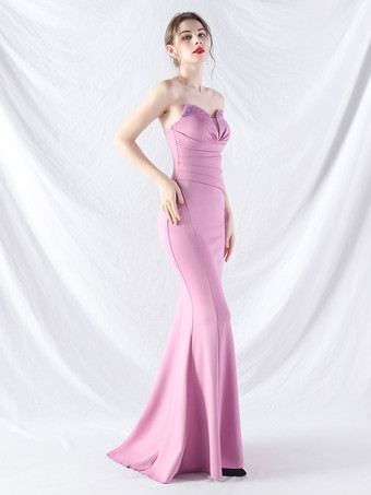 ラベンダーパーティードレス ブラック ストラップレス スパンコール ノースリーブ セミフォーマルドレス