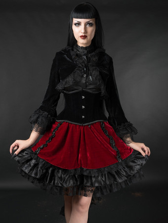 ゴシックロリータSKブラックレースアップレースロリータスカート