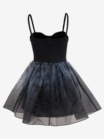   ゴシック ロリータ ドレス レースアップ フリル ブラック ブラック