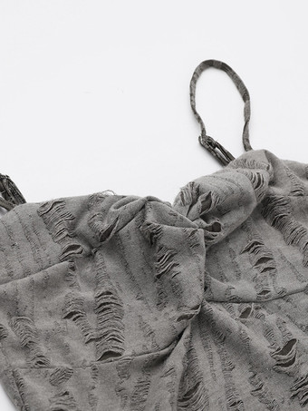 ゴシックロリータドレス プリーツ グレー グレー