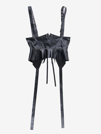   ゴシック ロリータ ドレス レースアップ フリル ジャカード カラーブロック レッド 赤