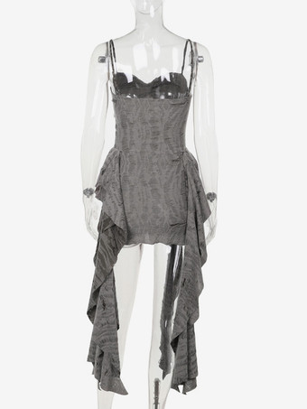 ゴシックロリータドレス プリーツ グレー グレー