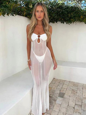 ホワイト クラブドレス ブラック ストラップレス ノースリーブ レース シアー セクシー ドレス