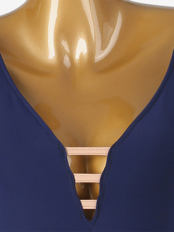 ラテンダンスドレス ダークネイビー レディース ライクラ スパンデックス ドレス セクシーなラテンダンサー ダンスウェア