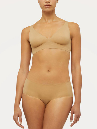 肌色シームレスで大きな胸、取り外し可能な快適なブラジャーとパンティセット