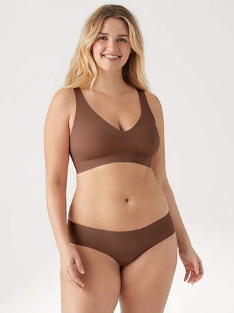 ブラウン プラスサイズ ブラ パンティ セット ヌード 2ピース 大人用 シック ランジェリー