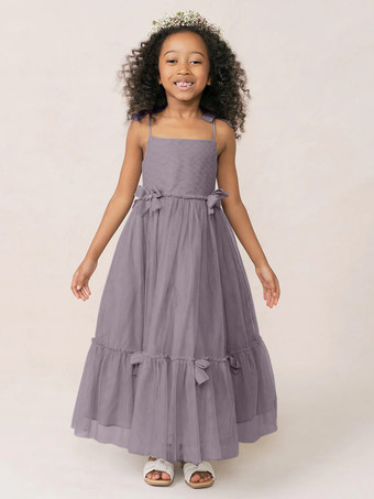 ラベンダーカラーホワイトフラワーガールドレス ソフトピンクオーガンザノースリーブジュエルネックフラワーガールドレス