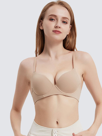 肌色シンプル ブラ パンティ セット ヌード ギャザー 2ピース カジュアル ランジェリー