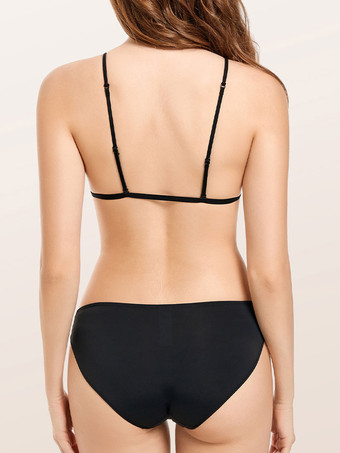 フロントクロージャーブラパンティセット ブラック 2ピース カジュアルランジェリー