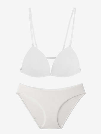 ホワイト フロントクロージャーブラパンティセット ブラック 2ピース カジュアルランジェリー