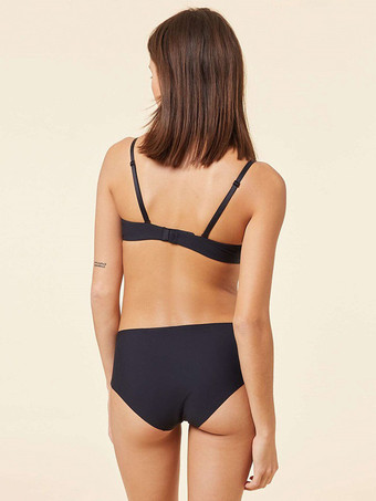 ブラ パンティ セット ブラック 2ピース シームレス プッシュアップ スムース ブラ セット