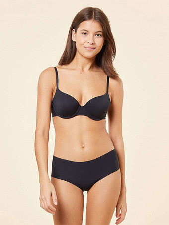 ブラック ブラ パンティ セット ブラック 2ピース シームレス プッシュアップ スムース ブラ セット