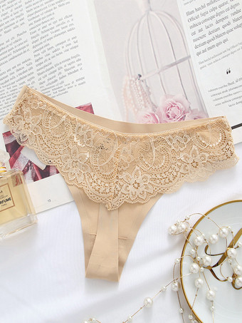 肌色Tバック ローウエスト ランジェリー パンティー レース タンガ