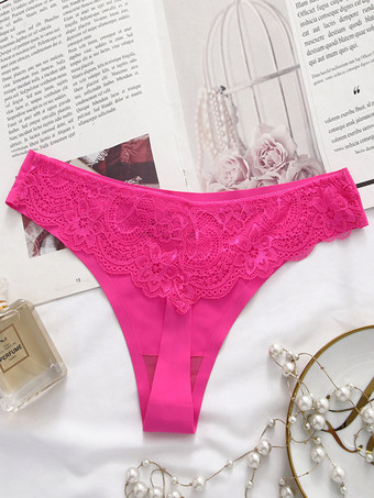 ローズレッドTバック ローウエスト ランジェリー パンティー レース タンガ
