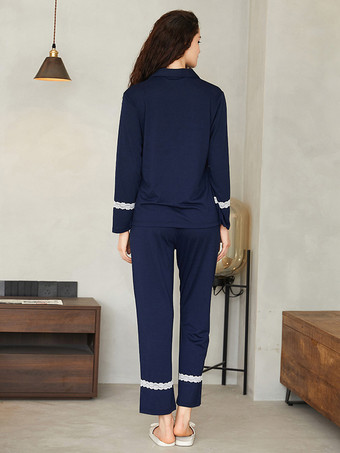 ホームウェア ターンダウンカラー 長袖 ポリエステル