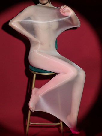 グレイ光沢のある極薄ストッキングボディストッキング魅力的な赤1ピースシームレスランジェリー