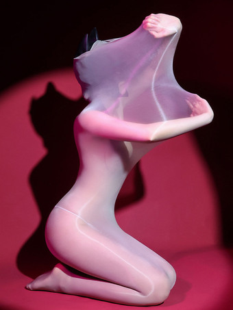 ピンク光沢のある極薄ストッキングボディストッキング魅力的な赤1ピースシームレスランジェリー