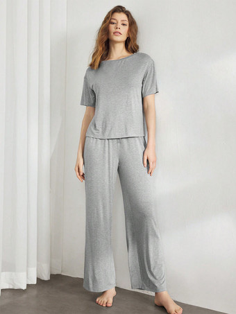 グレイホームウェア ジュエルネック 半袖 ポリエステル