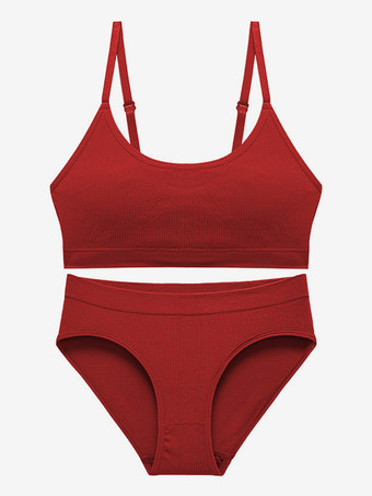 Ensemble de sous-vêtements violets 2 pièces avec soutien-gorge et culotte sans armatures souples