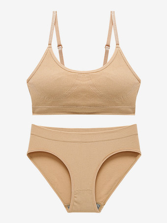 Ensemble de sous-vêtements violets 2 pièces avec soutien-gorge et culotte sans armatures souples