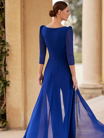 ブライダルマザードレス Vネック 3/4丈袖 ジャンプスーツ プリーツ フロアレングス ゲストドレス 結婚式用