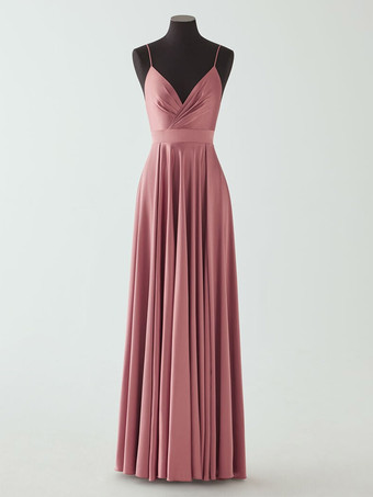 イブニングドレス Aライン Vネック ノースリーブ バックレス リボン フロアレングス フォーマルディナードレス