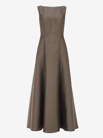 Party Dress For Mother Of The Bride Jewel Neck Sleeveless Ball Gown Pleated Floor-Length Guest Dresses For Wedding