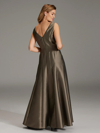 Party Dress For Mother Of The Bride Jewel Neck Sleeveless Ball Gown Pleated Floor-Length Guest Dresses For Wedding