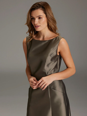 Party Dress For Mother Of The Bride Jewel Neck Sleeveless Ball Gown Pleated Floor-Length Guest Dresses For Wedding