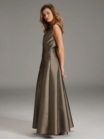 Party Dress For Mother Of The Bride Jewel Neck Sleeveless Ball Gown Pleated Floor-Length Guest Dresses For Wedding