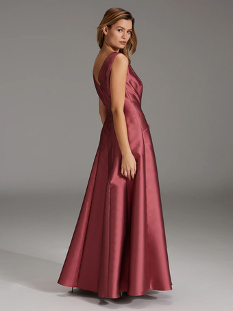 Party Dress For Mother Of The Bride Jewel Neck Sleeveless Ball Gown Pleated Floor-Length Guest Dresses For Wedding