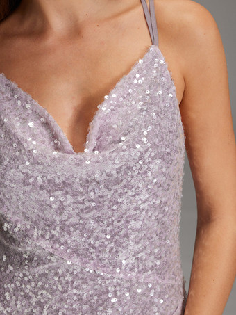 イブニングドレス シース Vネック スパンコール アンクル丈 スパンコール フォーマル パーティードレス