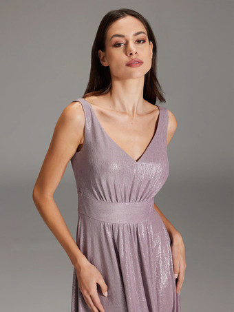 イブニングドレス Aライン Vネック フロアレングス サッシュ フォーマル ディナードレス