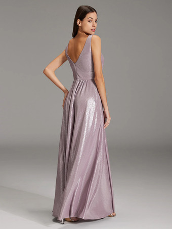 イブニングドレス Aライン Vネック フロアレングス サッシュ フォーマル ディナードレス