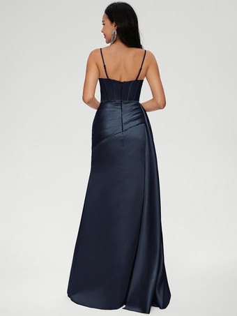 ブライズメイドドレス ボールガウン フロアレングス ジッパー 伸縮性 織り サテン ウェディング パーティードレス