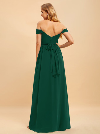 ブライズメイドドレス シフォン ボールガウン フロアレングス ウェディング パーティードレス