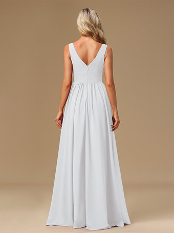 ブライズメイドドレス ボールガウン フロアレングス ジッパー シフォン プロムドレス