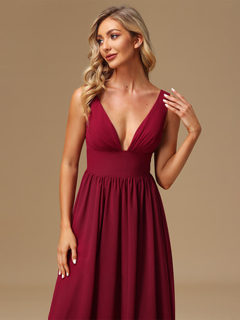 ブライズメイドドレス ボールガウン フロアレングス ジッパー シフォン プロムドレス