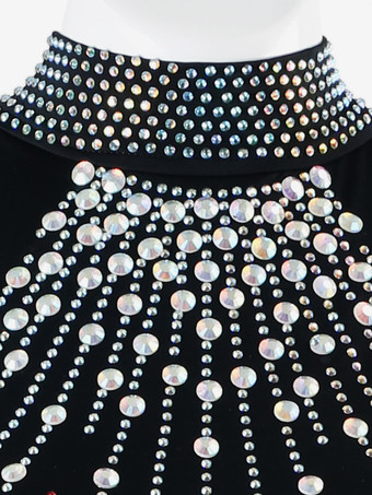 社交ダンス衣装 ロイヤルブルー レディース セクシー オンブレ ライクラ スパンデックス ドレス ラインストーン ダンスドレス