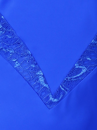 社交ダンス衣装 ロイヤルブルー レディース セクシー Vネック ライクラ スパンデックス ドレス バックレス ダンスドレス