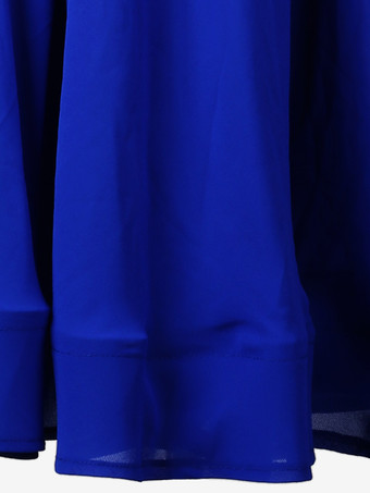 社交ダンス衣装 ロイヤルブルー レディース セクシー Vネック ライクラ スパンデックス ドレス バックレス ダンスドレス