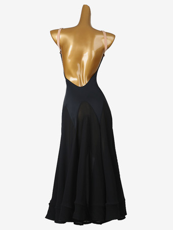 社交ダンス衣装 ロイヤルブルー レディース セクシー Vネック ライクラ スパンデックス ドレス バックレス ダンスドレス