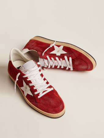   Zapatillas deportivas para hombre con punta redonda roja y estampado de estrellas