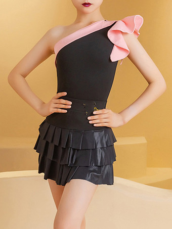 ブラック ラテンダンスコスチューム 黒人女性用 ライクラ スパンデックス スカートトップ セクシー ダンスコスチューム