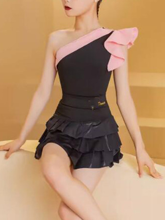 ラテンダンスコスチューム 黒人女性用 ライクラ スパンデックス スカートトップ セクシー ダンスコスチューム