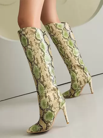 Patterned knee high boots best sale