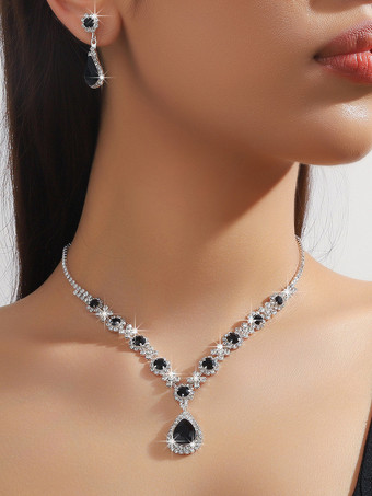 花嫁のウェディングジュエリーセット 魅力的なメタルダイヤモンド