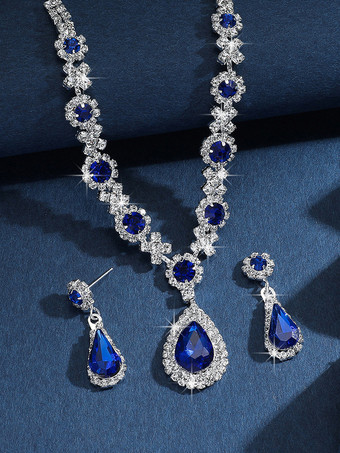 花嫁のウェディングジュエリーセット 魅力的なメタルダイヤモンド