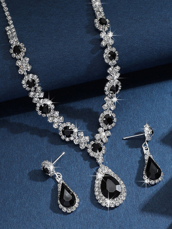 花嫁のウェディングジュエリーセット 魅力的なメタルダイヤモンド